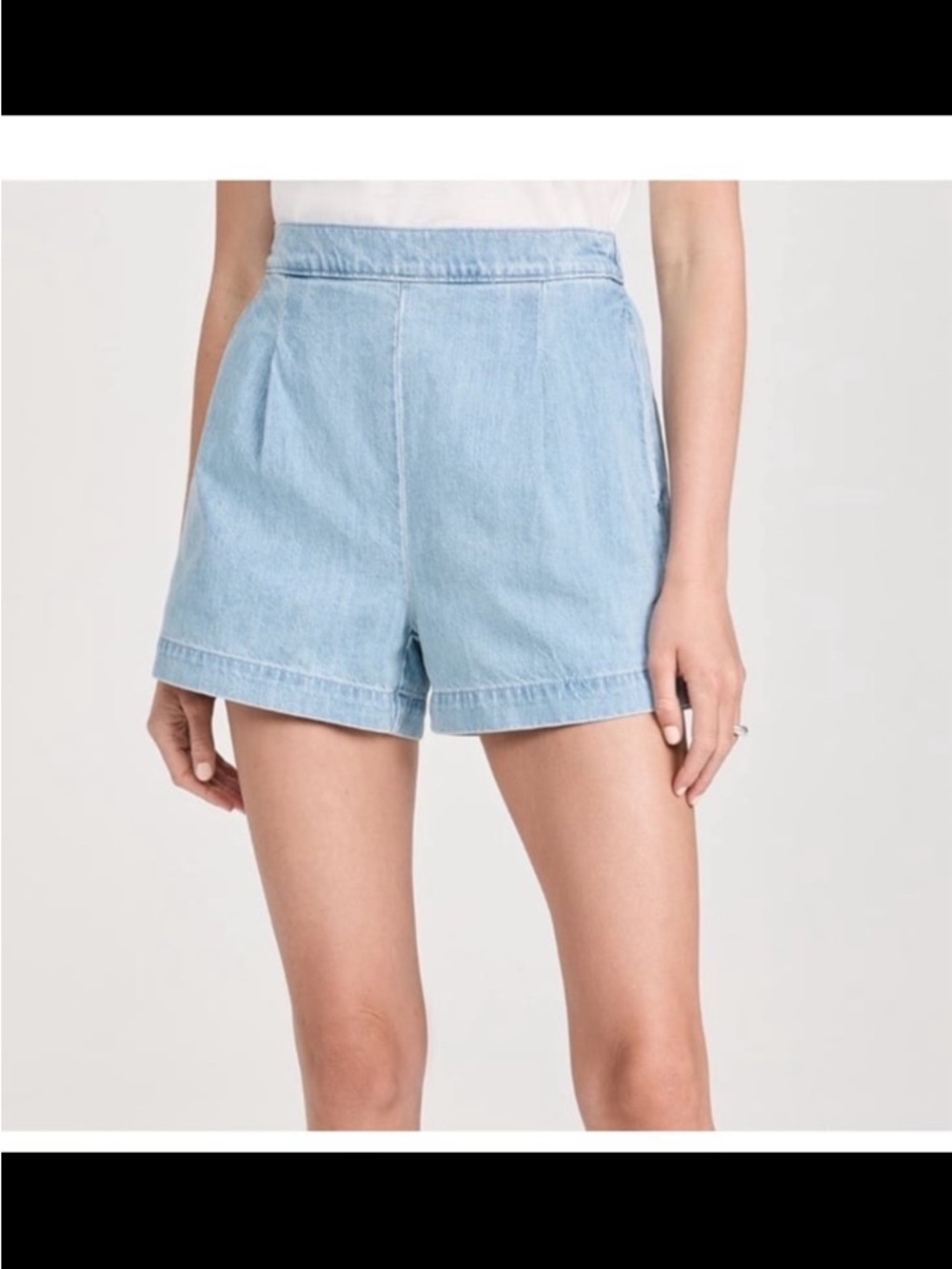 Madewell Pleated Pull-On Denim Jean Shorts Womens Size MEDIUM